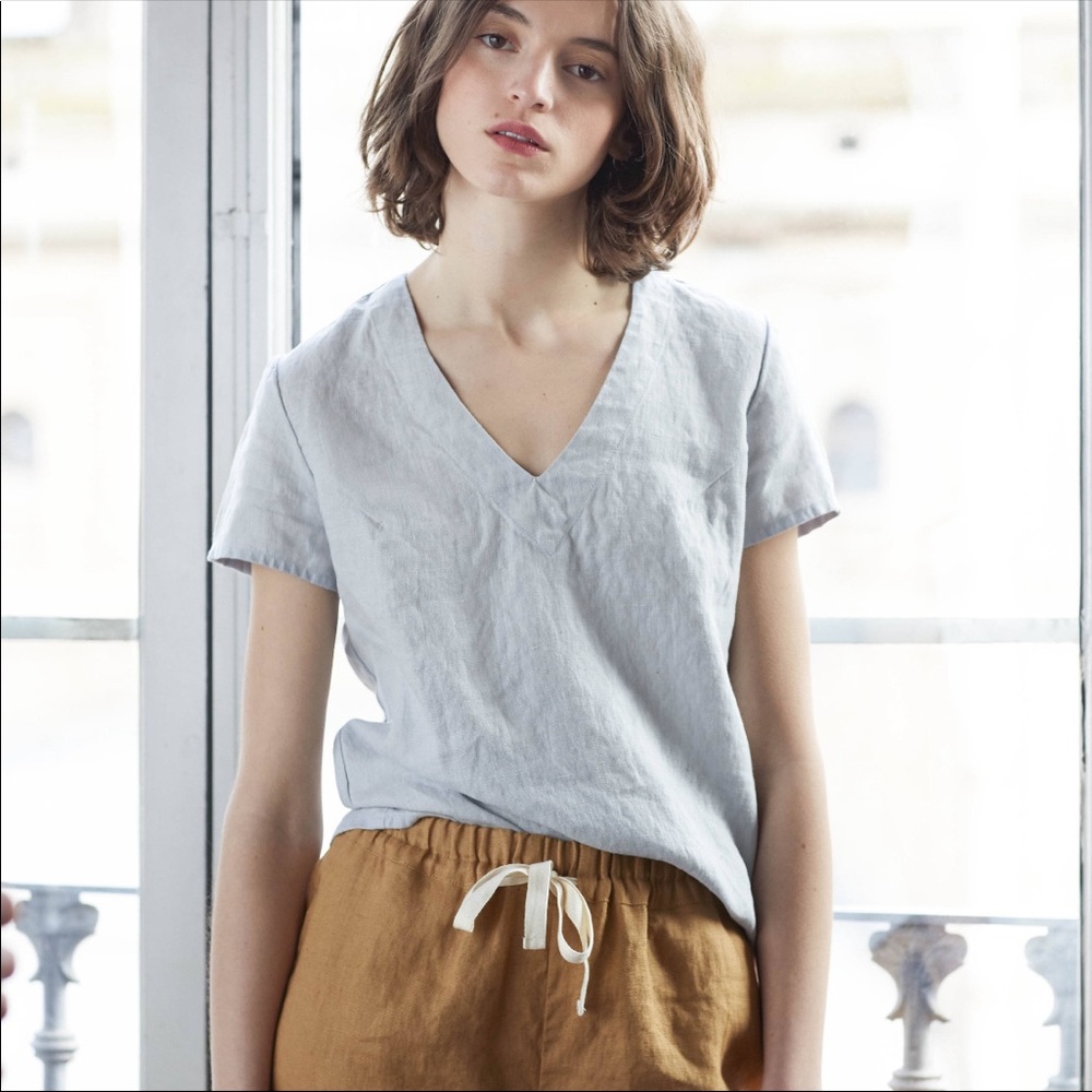 Not Perfect Linen handmade Zurich Tee (L)